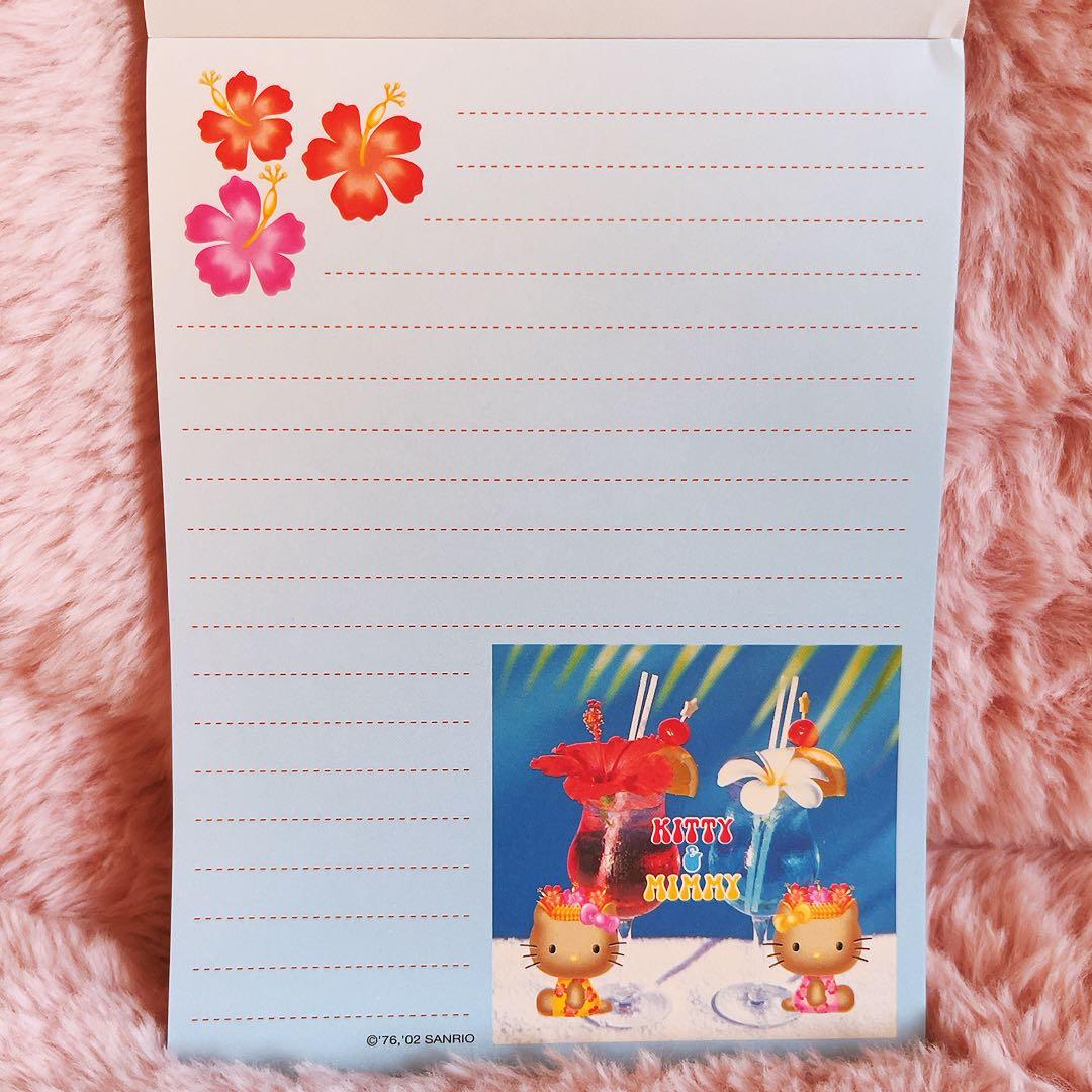希少レア　ハローキティ　日焼け　メモ帳　ハワイ　ハイビスカス　2002 サンリオ