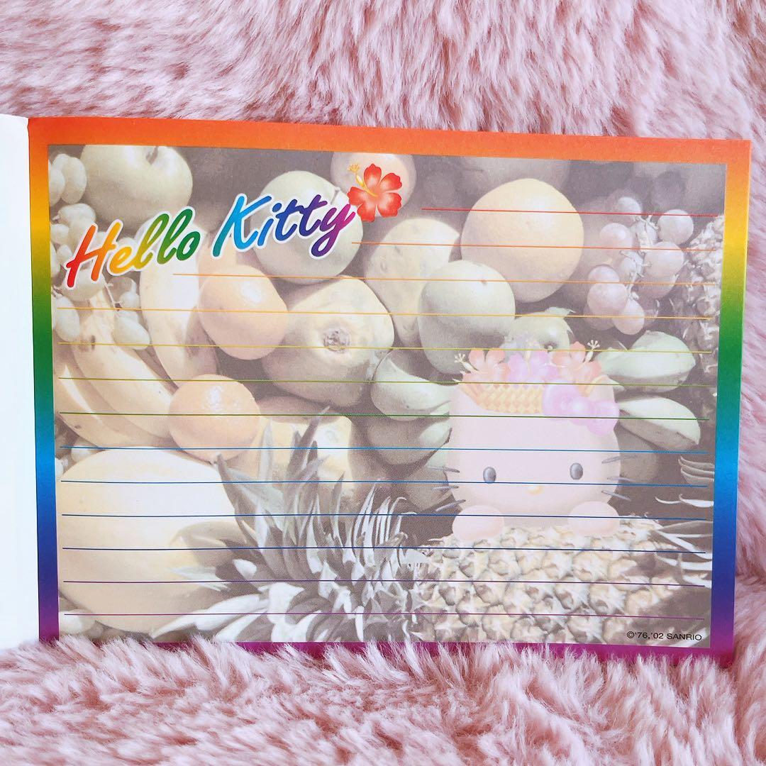 希少レア　ハローキティ　日焼け　メモ帳　ハワイ　ハイビスカス　2002 サンリオ