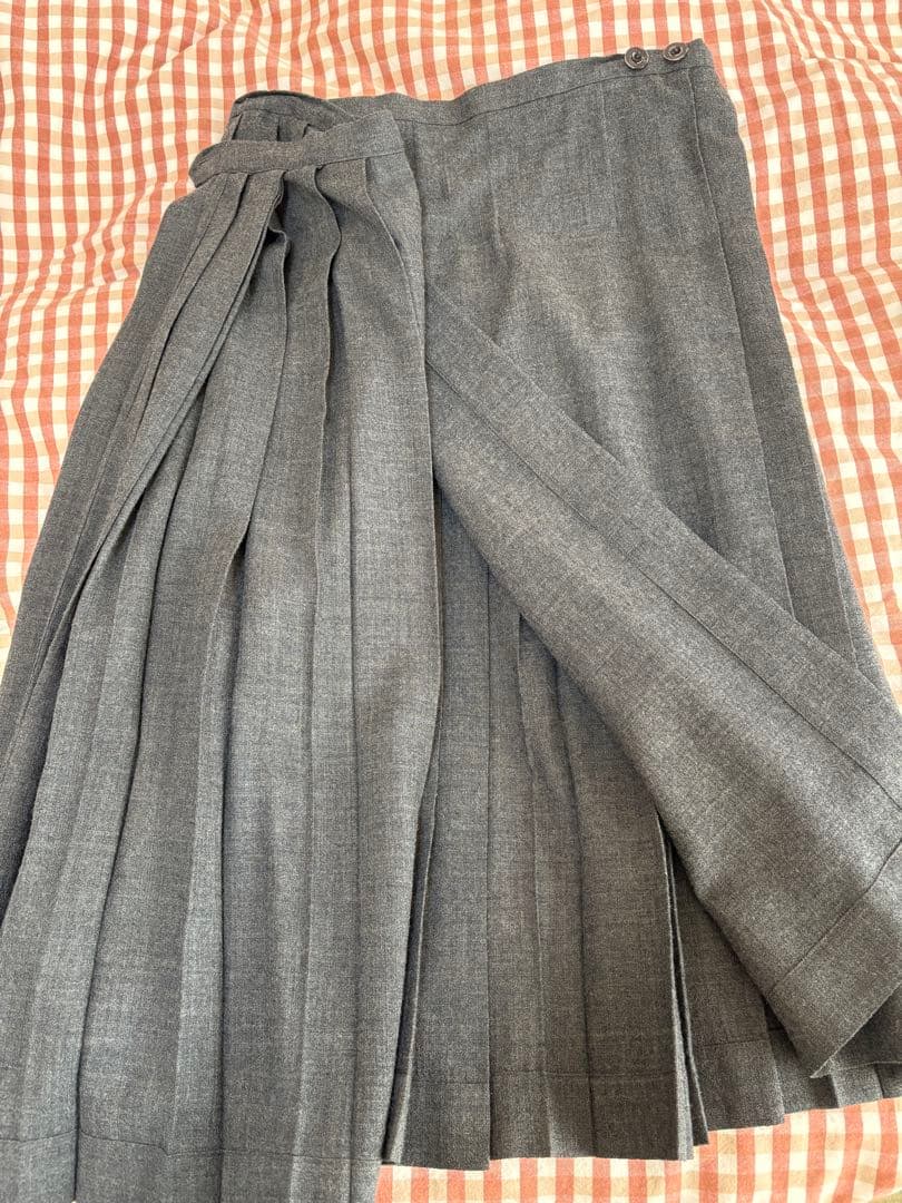 お値下げ！45rpmウールチャコールグレー プリーツスカート
