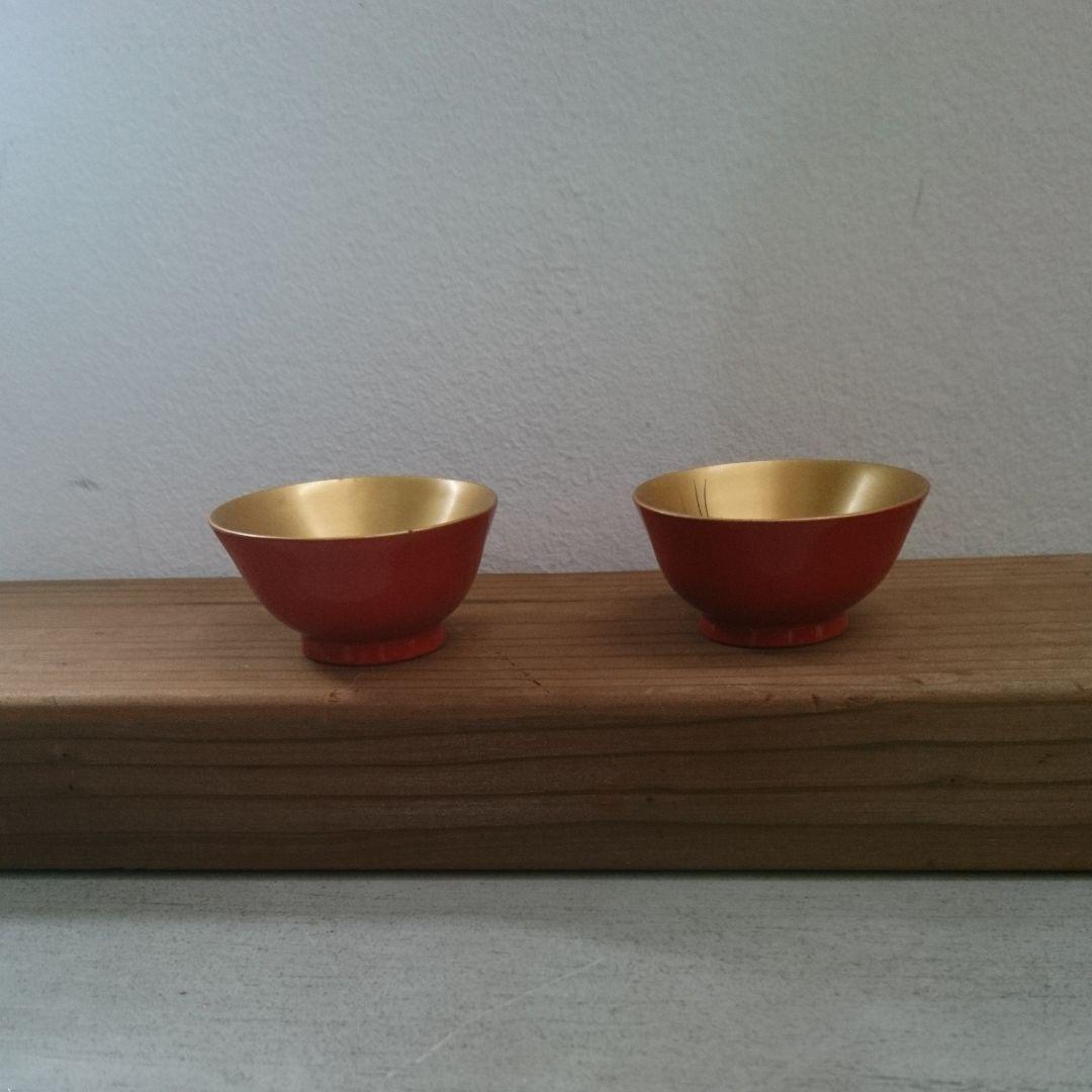 美品 漆器 盃 杯 お猪口 鶴 亀