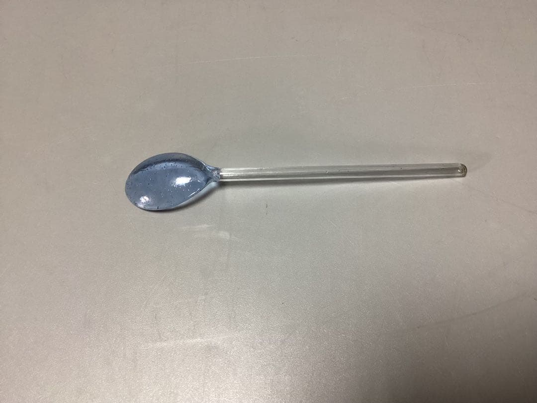 縁赤　水玉模様　なつめ形　氷コップ　ガラススプーン付き