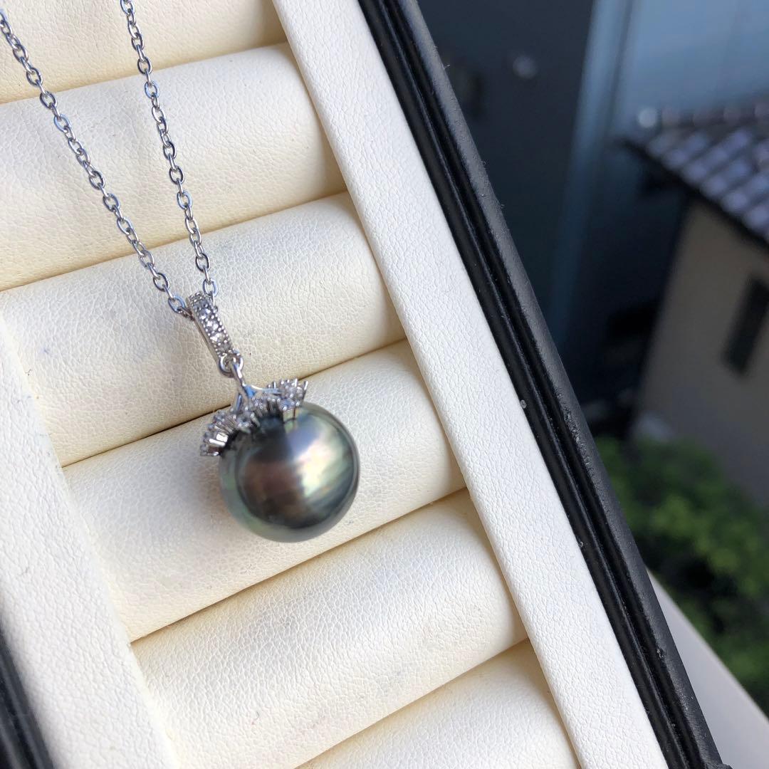 年末感謝価格　特大　黒蝶真珠ネックレス　タヒチ産