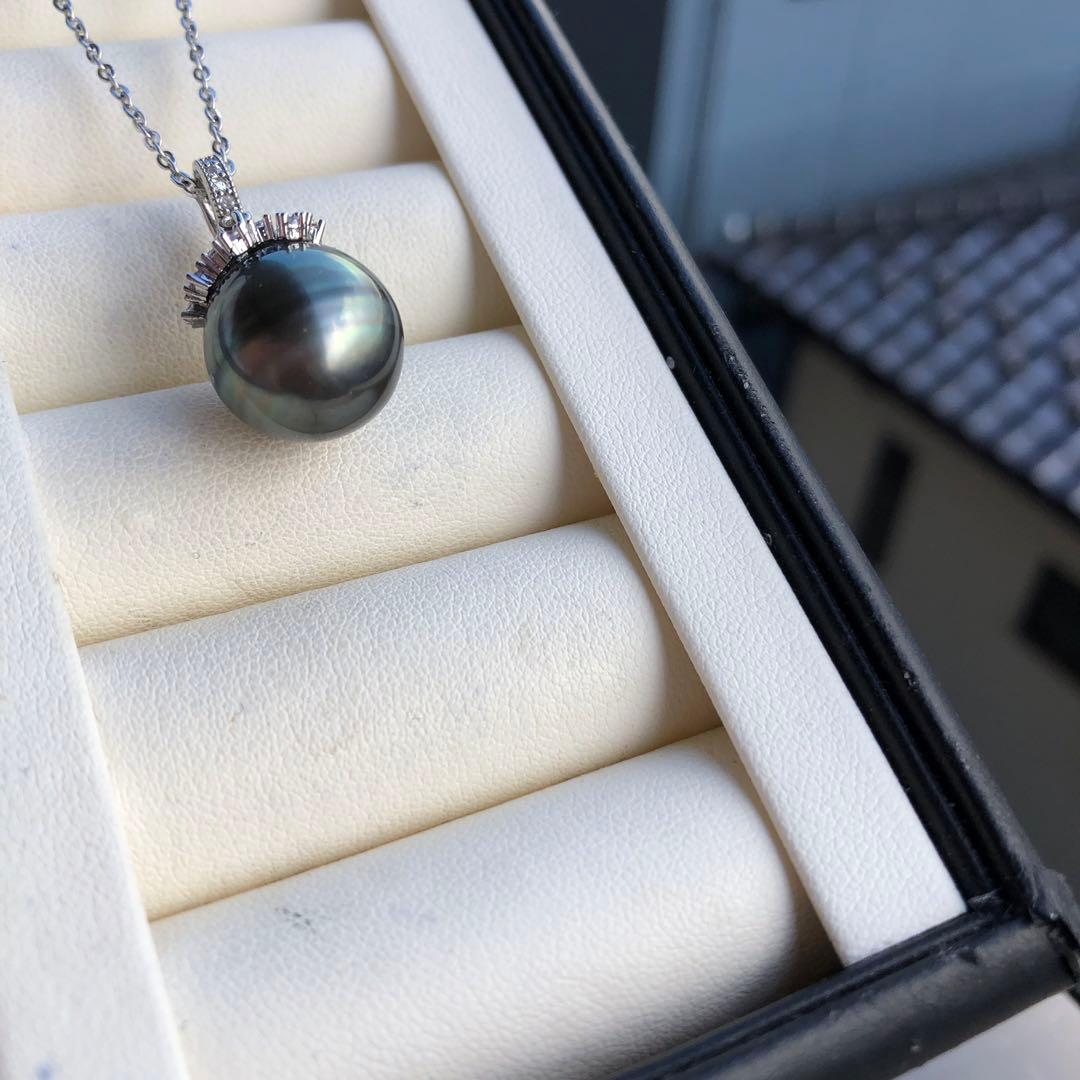 年末感謝価格　特大　黒蝶真珠ネックレス　タヒチ産