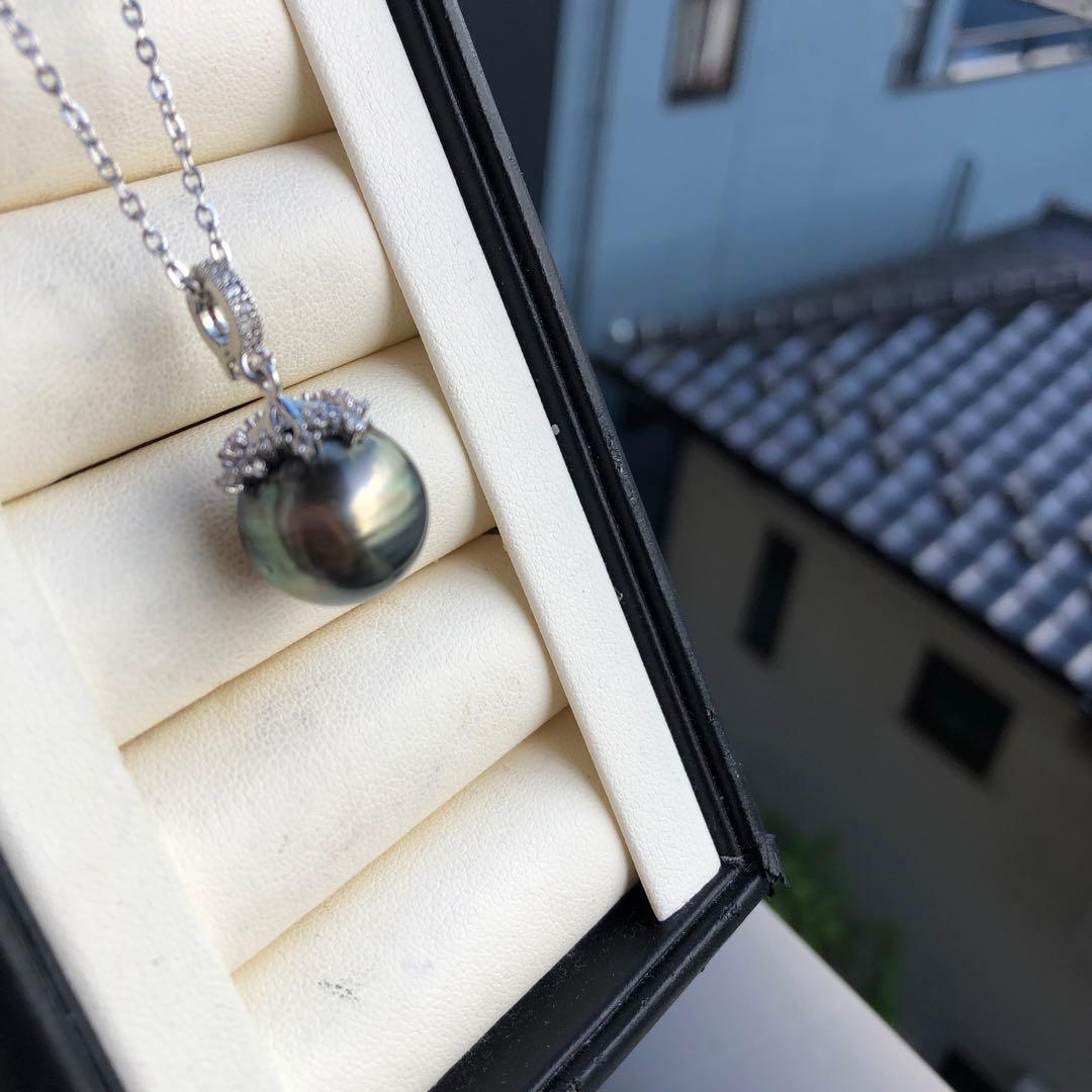 年末感謝価格　特大　黒蝶真珠ネックレス　タヒチ産