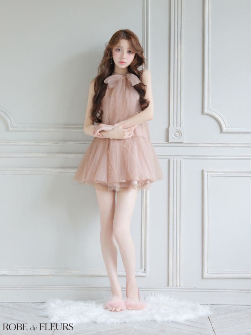 ハイネックウエストリボンフレアミニキャバドレス(fm3486)