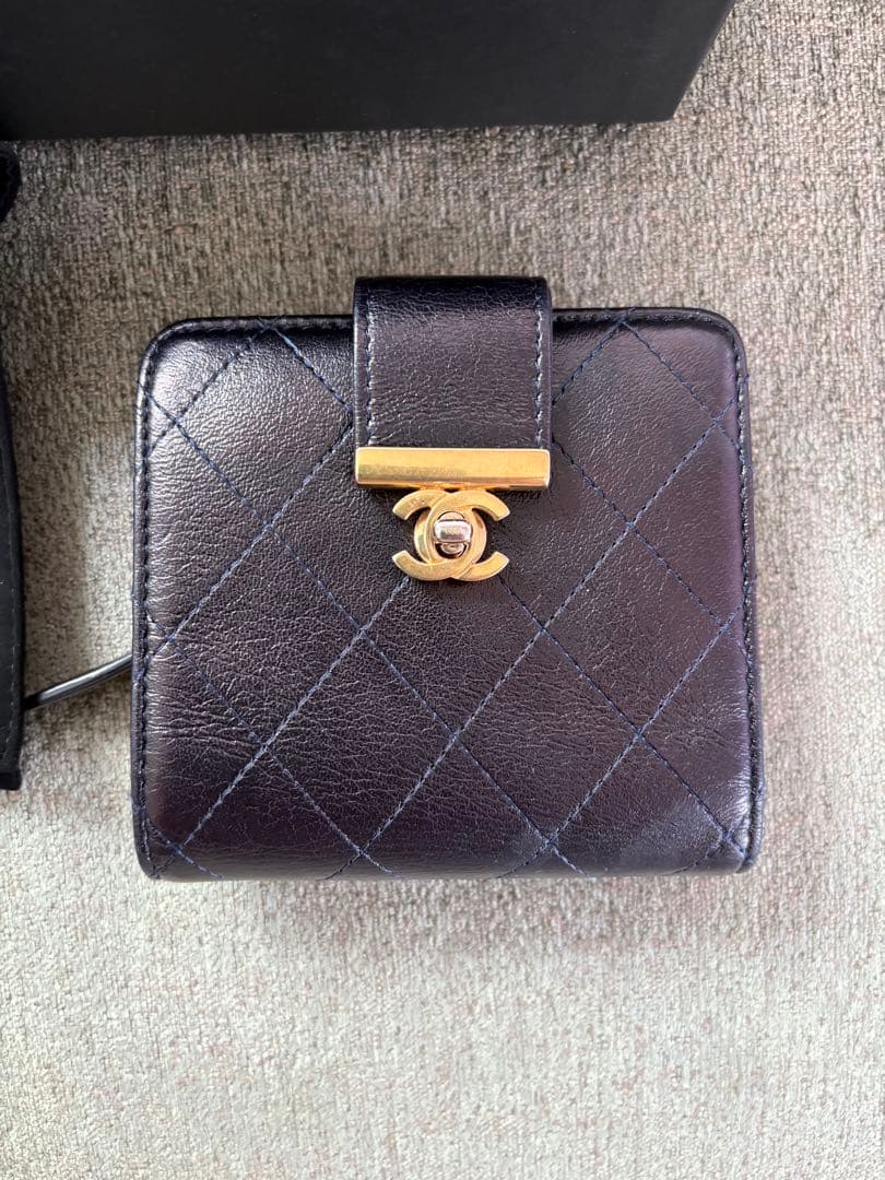 CHANEL ネイビー ミニウォレット