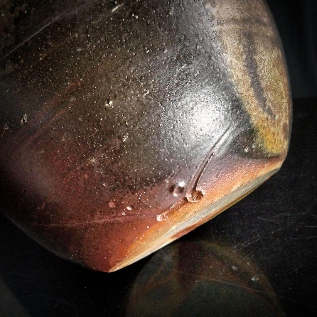 Y317-2 備前焼 最上位作品 人間国宝 藤原啓 本人作 備前大壷 二重共箱