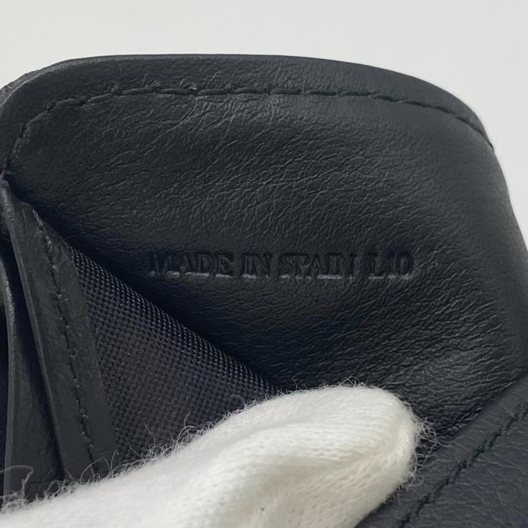 ロエベ 折り財布 リピートアナグラム ブラック ナイロン レザー シルバー金具