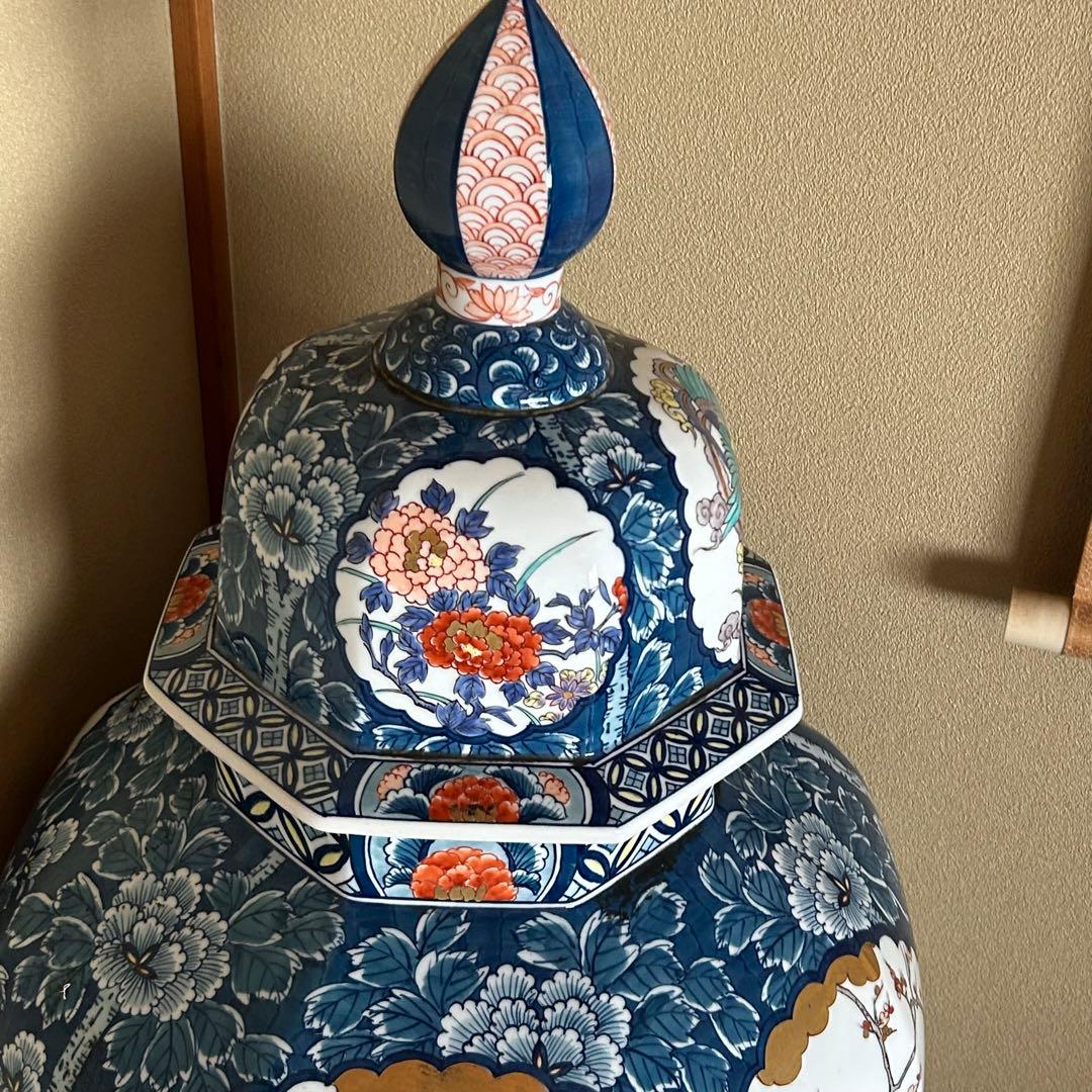 藤井錦彩 古伊万里風 立壺