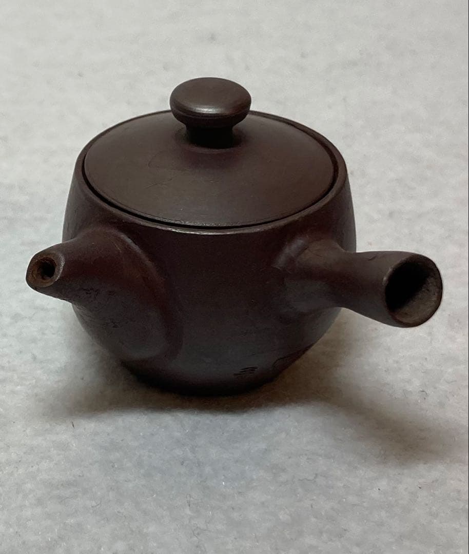 B324h 「萬古焼 茶器」春峰造　共箱　ミニチュア　一揃い　茶道具