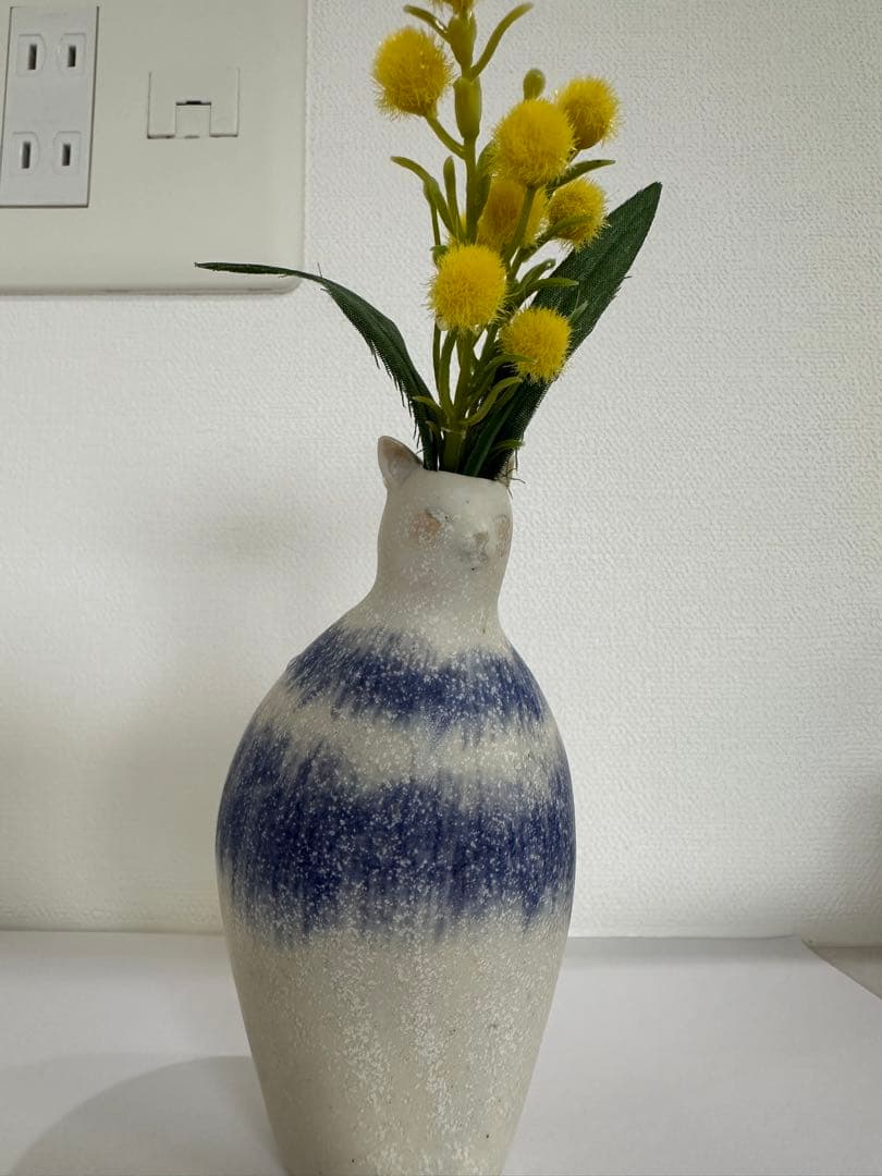 長谷川風子　一輪挿し　ネコ　猫　花瓶　ねこ