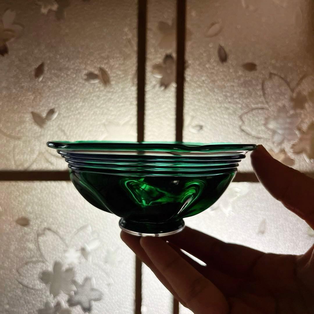 骨董　現代アート　北洋硝子　秋村実　作品　紫千巻　輪花碗　氷コップ　１客