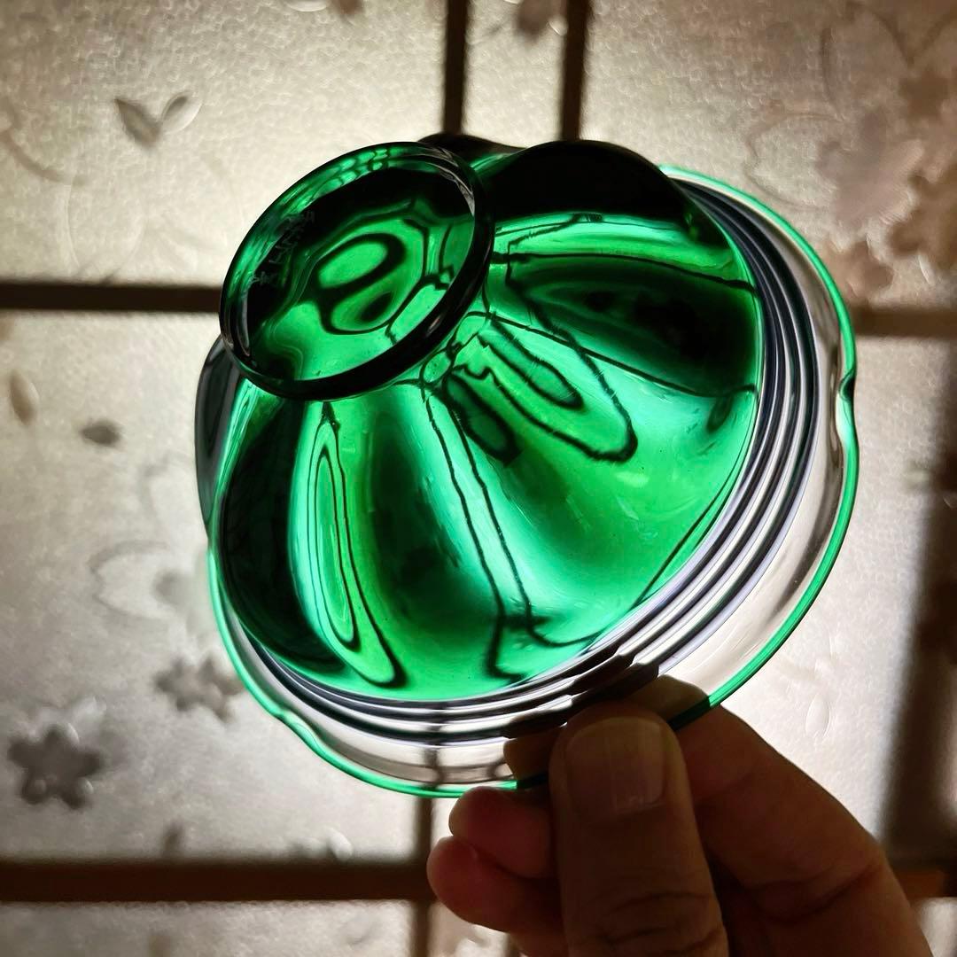 骨董　現代アート　北洋硝子　秋村実　作品　紫千巻　輪花碗　氷コップ　１客